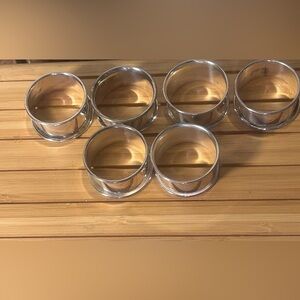 Set of 6 Silver Metal Napkin Rings